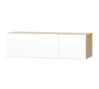 ""SALE 2025""Meuble TV Bas sur Pieds MOOD - Table Télé - Bois d’ingénierie 120x40x34cm Chêne et - blanc brillant - Chill4434738