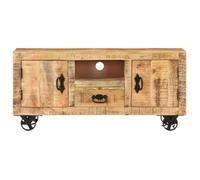 ""SALE 2025""Meuble TV Bas sur Pieds MOOD - Table Télé - Bois de manguier brut 110x30x50 cm Chill1417659