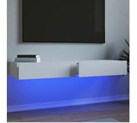 ""SALE 2025""Meubles TV avec éclairage LED - Armoire Basse Stéréo - Lot de 2 - blanc 60x35x15,5 cm,17,32 Kg 9636