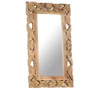 ""SALE 2025""Miroir mural Suspendu MOOD - Miroir sculpté à la main - Marron 80x50cm Bois de manguier massif Chill889110