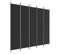""SALE 2025""Paravent Décor MOOD - Cloison de séparation 5 panneaux - Salon & Balcon - Noir 250x220 cm Tissu Chill607745