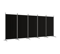 ""SALE 2025""Paravent Décor MOOD - Cloison de séparation 5 panneaux - Salon & Balcon - Noir 433x180 cm Tissu Chill780118