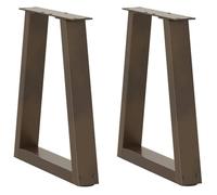 ""SALE 2025""Pieds de table à manger en forme de V - Lot de 2 - acier naturel acier,5,39 Kg 2807