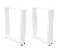 ""SALE 2025""Pieds de table à manger forme V - Lot de 2 - blanc 50x(42-43,3)cm acier,5,84 Kg 9613