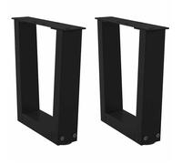 ""SALE 2025""Pieds de table à manger forme V - Lot de 2 - noir 40x(30-31,3)cm acier,4,84 Kg 3141