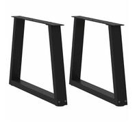 ""SALE 2025""Pieds de table à manger forme V - Lot de 2 - noir 60x(42-43,3)cm acier,6,8 Kg 4168