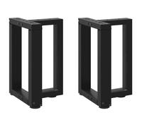 ""SALE 2025""Pieds de table basse forme de T - Lot de 2 - noir 38x25x(42-43)cm acier 8 2 Kg 9552