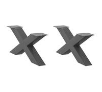""SALE 2025""Pieds de table basse forme de X - Lot de 2 - anthracite 70x(30-31) cm,11,6 Kg 9827