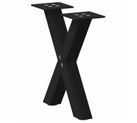 ""SALE 2025""Pieds de table basse forme de X - Lot de 2 - noir 30x(30-31) cm acier,4,05 Kg 6135