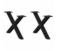 ""SALE 2025""Pieds de table basse forme de X - Lot de 2 - noir 60x(30-31) cm acier,5,45 Kg 7691