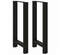 ""SALE 2025""Pieds de table basse noir - Lot de 2 - 40x(90-91) cm acier,12,3 Kg 7513