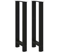 ""SALE 2025""Pieds de table basse noir - Lot de 2 - 50x(100-101) cm acier,14 Kg 8994