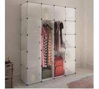 ""SALE 2025""Placard de Chambre - Armoire modulaire 14 compartiments blanc 37 x 146 x 180,5 cm,13,65 Kg 2484