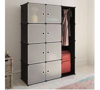""SALE 2025""Placard de Chambre - Armoire modulaire 9 compartiments Noir et blanc 37 x 115x150 cm,8,7 Kg 8687