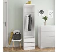 ""SALE 2025""Placard de Chambre - Garde-robe avec tiroirs Blanc 50x50x200 cm - bois d'ingénierie,43,47 Kg 8732
