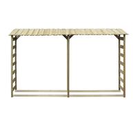 ""SALE 2025""Porte bûches de cheminée - Double abri de stockage du bois 300 x 44 x 176 cm Pin imprégné chill492512