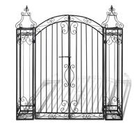 ""SALE 2025""Porte de Clôture - Portillon ornemental de jardin Fer forgé 122 x 20,5 x 134 cm chill317292