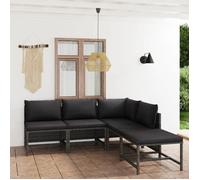 ""SALE 2025""Salon de jardin - 5 pcs - avec coussins Résine tressée - Gris 60 x 60 x 60 cm,32,06 Kg 8099