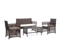 ""SALE 2025""Salon de jardin - Lot de 4 - avec coussin Résine tressée Marron 80 x 45 x 40 cm,28 Kg 8553