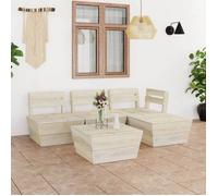""SALE 2025""Salon de jardin palette 5 pcs Bois d'épicéa imprégné 60 x 60 x 65 cm,81 Kg 3149