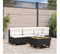""SALE 2025""Sofa canapé de patio/Canapé de jardin sans accoudoirs coussins noir résine tressée - 63,5x63,5x62 cm,9,4 Kg 1418