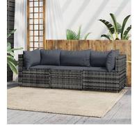 ""SALE 2025""Sofa de jardin - Salon de jardin 3 pcs avec coussins Gris Résine tressée - 63x63x57,5 cm,22 Kg 6959