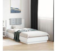 ""SALE 2025""Structure/Cadre de lit avec LED - Lit 1 personne - blanc 90x190 cm,42.42 Kg 5129