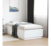 ""SALE 2025""Structure/Cadre de lit avec LED - Lit 1 personne - blanc 90x190 cm,43.04 Kg 7318