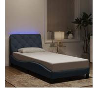""SALE 2025""Structure/Cadre de lit avec LED - Lit 1 personne - gris foncé - 90x200 cm velours,23.78 Kg 4307