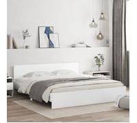 ""SALE 2025""Structure/Cadre de lit avec LED - Lit 2 personnes - blanc 200x200 cm,57.12 Kg 8997