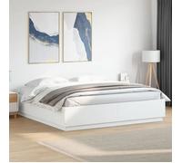 ""SALE 2025""Structure/Cadre de lit avec LED - Lit 2 personnes - blanc 200x200 cm,63 Kg 6992