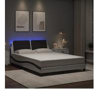 ""SALE 2025""Structure/Cadre de lit avec LED - Lit 2 personnes - blanc et noir 120x200 cm,24.07 Kg 9202