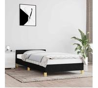 ""SALE 2025""Structure/Cadre de lit avec tête de lit - Lit 1 personne - noir 90x200 cm tissu,17.8 Kg 1189