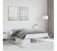 ""SALE 2025""Structure/Cadre de lit en métal - Lit 2 personnes - blanc 140x190 cm,18.3 Kg 7311