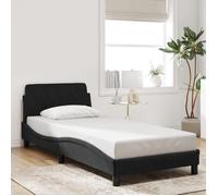 ""SALE 2025""Structure/Cadre de lit et tête de lit - Lit 1 personne - noir 90x190 cm velours,22 Kg 7994