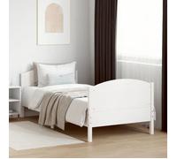 ""SALE 2025""Structure/Cadre de lit - Lit 1 personne - blanc 90x190 cm - bois de pin massif,23 Kg 6848