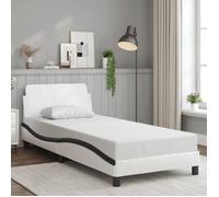 ""SALE 2025""Structure/Cadre de lit - Lit 1 personne - blanc et noir 90x190 cm similicuir,22 Kg 5034