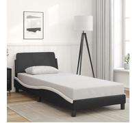 ""SALE 2025""Structure/Cadre de lit - Lit 1 personne - noir et blanc 90x190 cm similicuir,22 Kg 4172