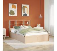 ""SALE 2025""Structure/Cadre de lit - Lit 2 personnes - 120x190 cm - bois de pin massif,48 Kg 7705