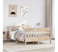 ""SALE 2025""Structure/Cadre de lit - Lit 2 personnes - 140x190 cm - bois de pin massif,42.08 Kg 7466