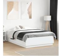 ""SALE 2025""Structure/Cadre de lit - Lit 2 personnes - blanc 120x190 cm,49.36 Kg 7245