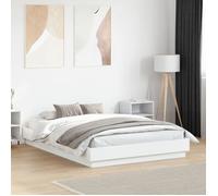 ""SALE 2025""Structure/Cadre de lit - Lit 2 personnes - blanc 140x190 cm,39.28 Kg 8252