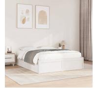 ""SALE 2025""Structure/Cadre de lit - Lit 2 personnes - blanc 140x190 cm - bois de pin massif,36.4 Kg 4801