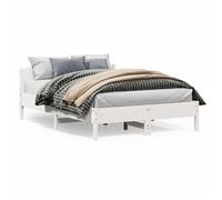 ""SALE 2025""Structure/Cadre de lit - Lit 2 personnes - blanc 140x200 cm - bois de pin massif,30 Kg 6008