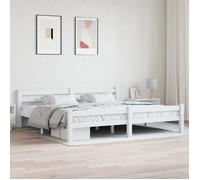 ""SALE 2025""Structure/Cadre de lit - Lit 2 personnes - blanc bois massif de pin 200x200 cm,28.12 Kg 1812