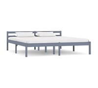 ""SALE 2025""Structure/Cadre de lit - Lit 2 personnes - gris bois massif de pin 160x200 cm,21.74 Kg 4509