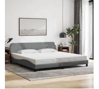 ""SALE 2025""Structure/Cadre de lit - Lit 2 personnes - gris clair - 200x200 cm tissu,28.35 Kg 4212