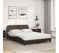 ""SALE 2025""Structure/Cadre de lit - Lit 2 personnes - marron 140x190 cm similicuir,24.45 Kg 4169