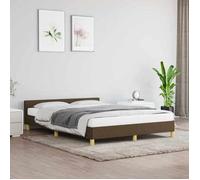 ""SALE 2025""Structure/Cadre de lit - Lit 2 personnes - marron foncé - 140x190 cm tissu,25 Kg 6253