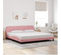 ""SALE 2025""Structure/Cadre de lit - Lit 2 personnes - rose 200x200 cm velours,28.35 Kg 6811